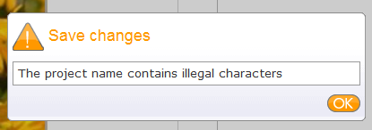 The project name contains illegal characters